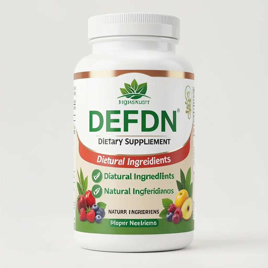 Digest and Defend dietary supplement bottle with natural ingredients label